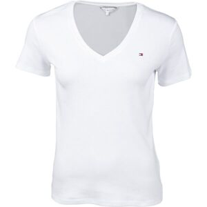 Tommy Hilfiger IM SLIM SOLID V-NK TOP SS Dámske tričko, biela, veľkosť M