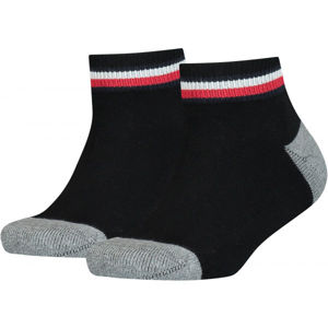 Tommy Hilfiger KIDS ICONIC SPORTS QUARTER 2P Detské  ponožky, čierna, veľkosť 35-38