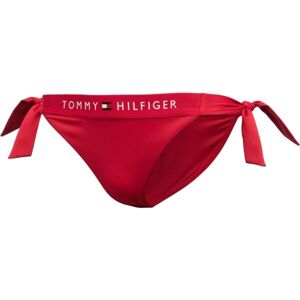 Tommy Hilfiger TH ORIGINAL-SIDE TIE CHEEKY BIKINI Dámsky spodný diel plaviek, červená, veľkosť XS