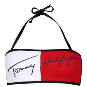 Tommy Hilfiger TRUE TOMMY 2.0-S-FIXED BANDEAU Dámsky vrchný diel plaviek, biela, veľkosť M