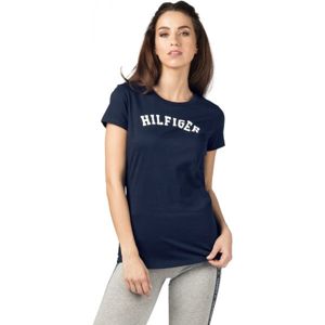 Tommy Hilfiger SS TEE PRINT Dámske tričko, tmavo modrá, veľkosť M