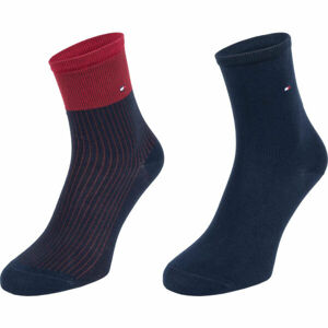 Tommy Hilfiger WOMEN 2P TENCEL SHORT SOCK COLORBLOCK Dámske ponožky, tmavo modrá, veľkosť 35 - 38