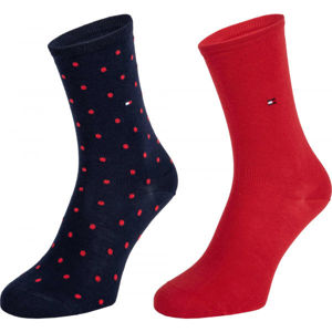 Tommy Hilfiger WOMEN SOCK DOT 2P Dámske ponožky, červená, veľkosť 39 - 42
