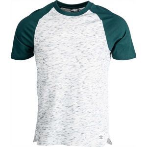 Umbro UWFC CONTRAST RAGLAN SPACER TEE Pánske tričko, biela,tmavo zelená, veľkosť
