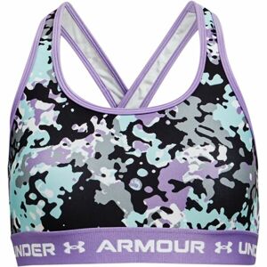 Under Armour CROSSBACK MID PRINTED Dievčenská športová podprsenka, fialová, veľkosť S