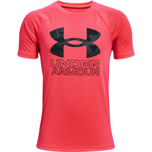 Under Armour TECH HYBRID PRT FILL Chlapčenské tričko, červená, veľkosť yxl
