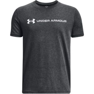 Under Armour WORDMARK Chlapčenské tričko, tmavo sivá, veľkosť