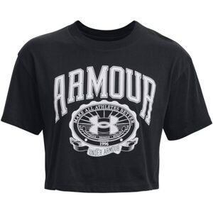 Under Armour COLLEGIATE CREST CROP Dámske tričko, čierna, veľkosť