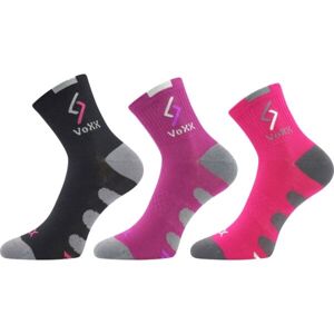 Voxx S-TRONIK 3P Dievčenské ponožky, čierna, veľkosť 35-38