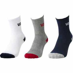 Wilson 3PP BOYS CREW Detské ponožky, tmavo modrá, veľkosť 31-34