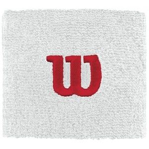 Wilson W WRISTBAND Tenisové potítko, biela,červená, veľkosť