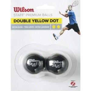 Wilson STAFF SQUASH 2 BALL DBL YEL DOT Squashová loptička, čierna, veľkosť os